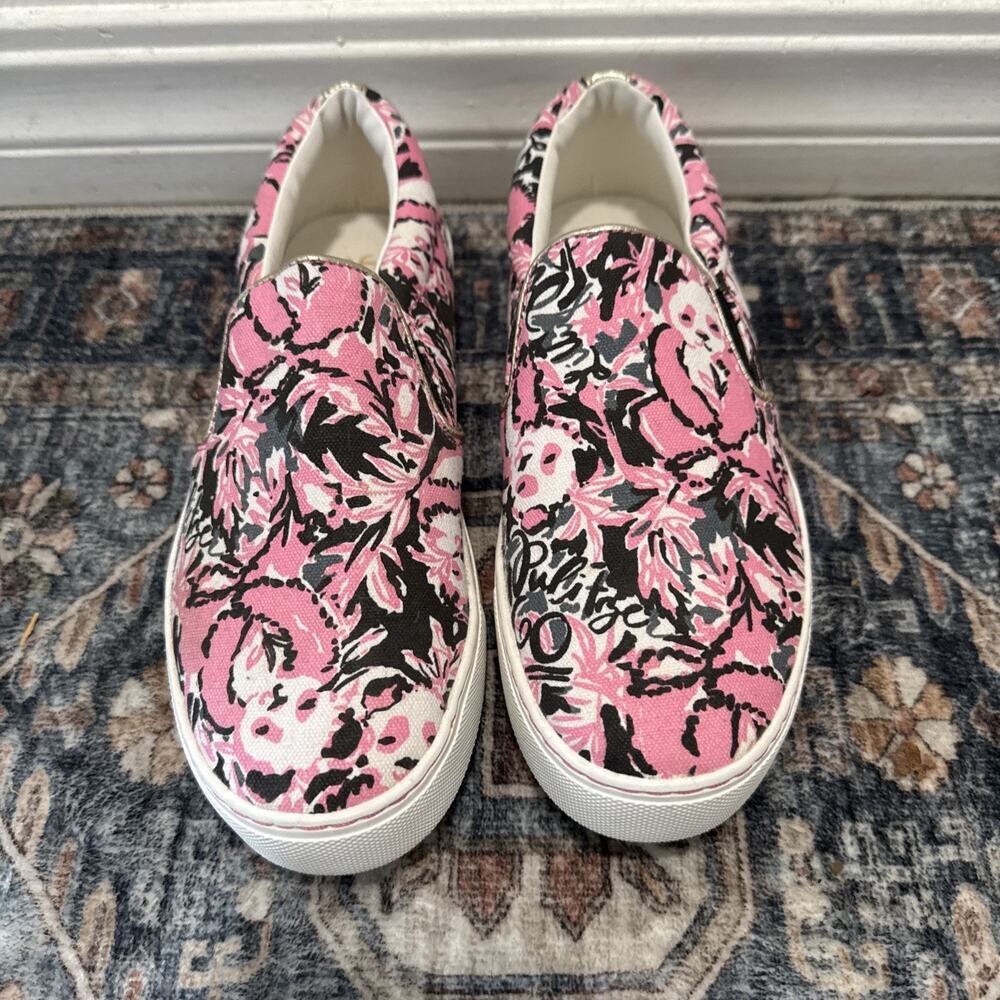 Lilly Pulitzer Pink and Black Floral Sneakers